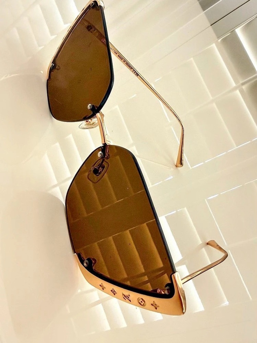 Louis Vuitton The LV Flower Low Cat Eye Sunglasses Brown & Gold